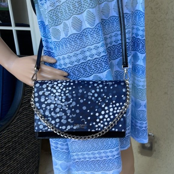 Kate Spade Cameron Convertible Crossbody Black with Multi-Colored Dots - Picture 2 of 16